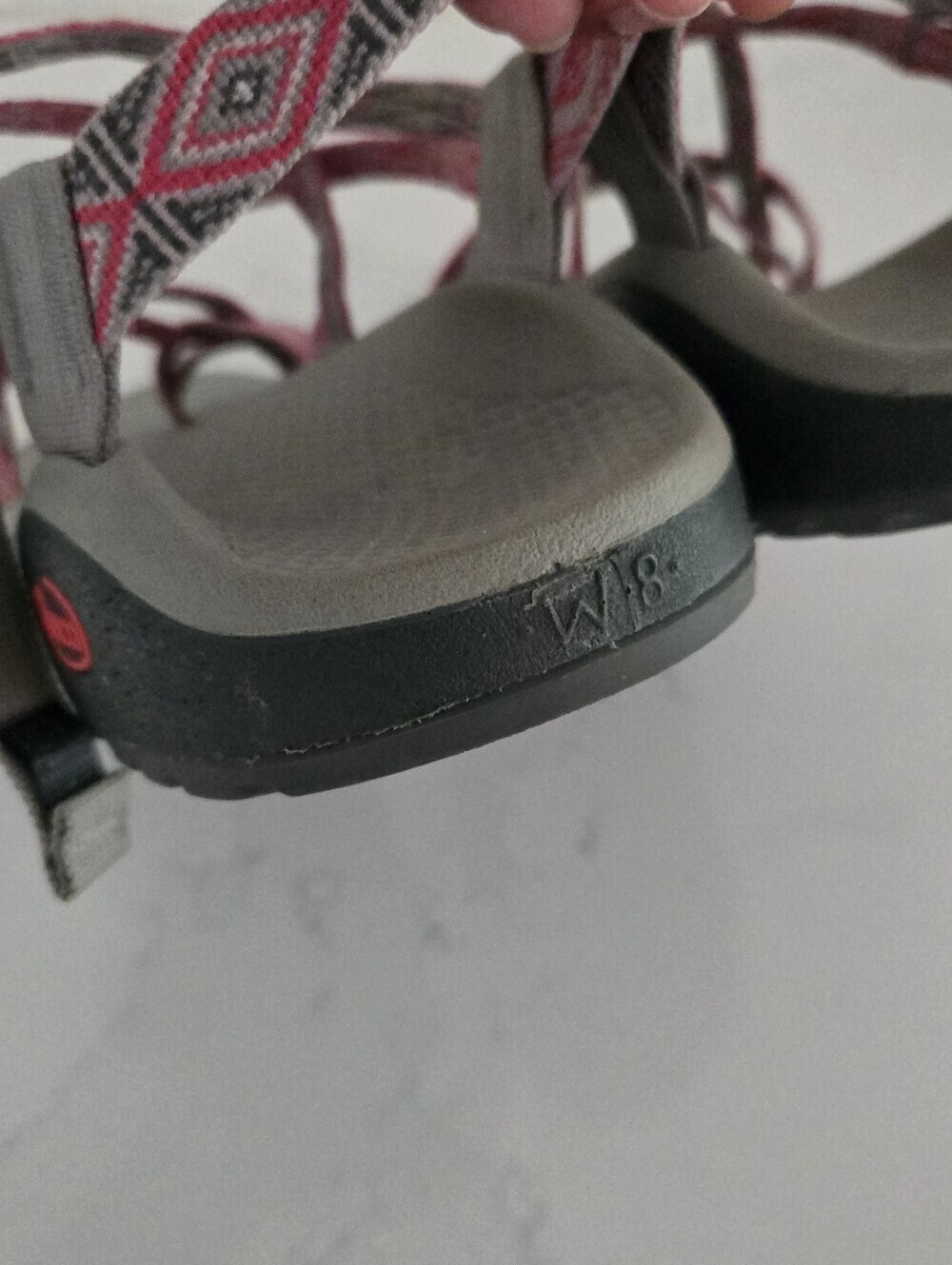 Chaco ZX/2 Classic Double Toe Strap Athletic Hiking Sandals Pink Gray Size 8 - Picture 6 of 8